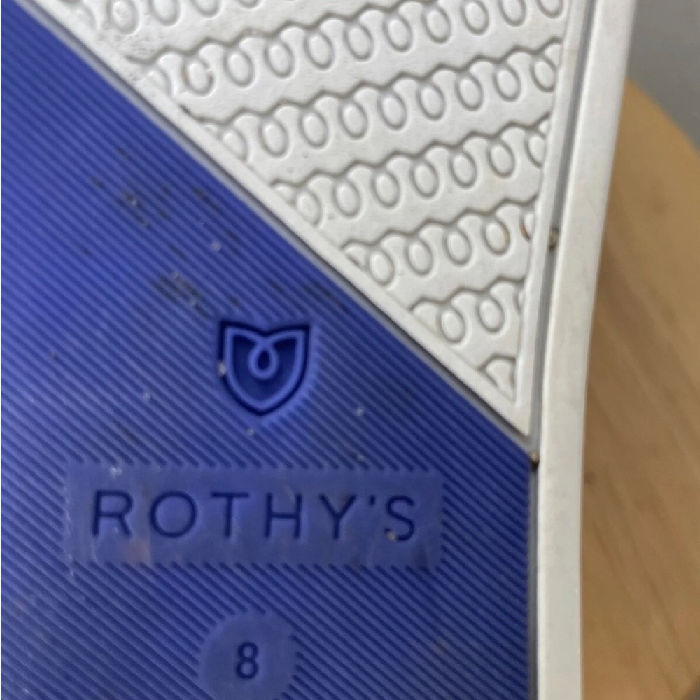 Rothy's White Slip-On Sneakers with Blue Trim size 8 - Picture 9 of 9